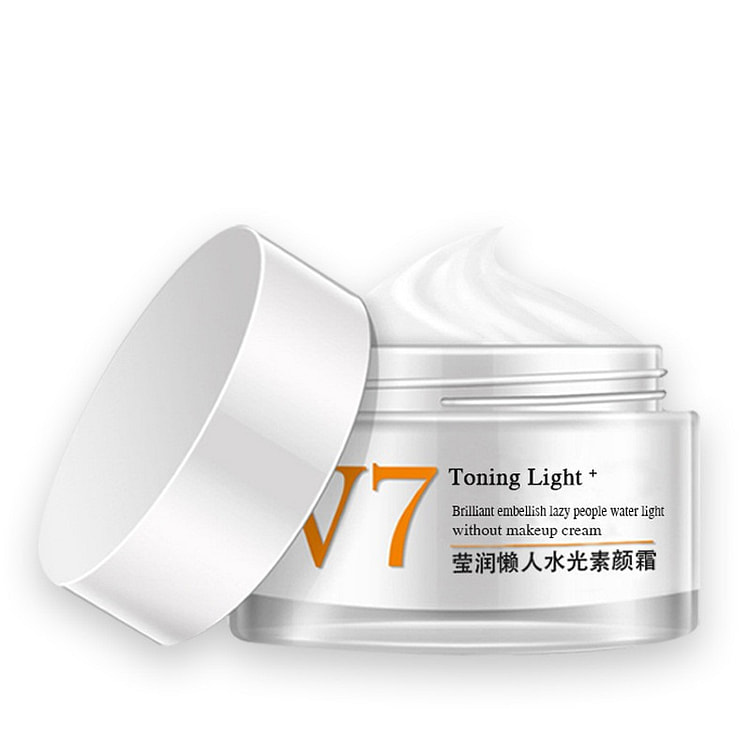 V7瑩潤懶人水光素顏霜 保濕遮瑕美容修飾自然不假白 50 克