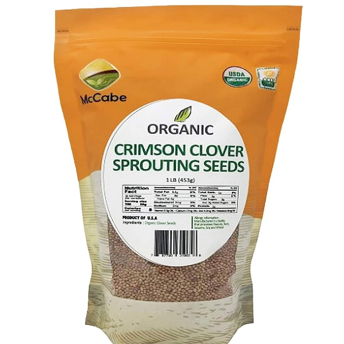 McCabe Organic Crimson Clover Sprouting Seeds for Microgreens, 1-Pound 1 lb