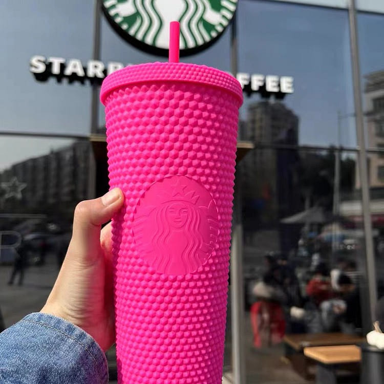 Starbucks Summer 2023 Limited Edition Hot Pink Studded Tumbler 24 ounce 1 box