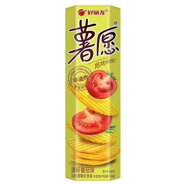 好丽友薯愿薯片番茄味104g休闲零食宿舍追剧搭子 104 克