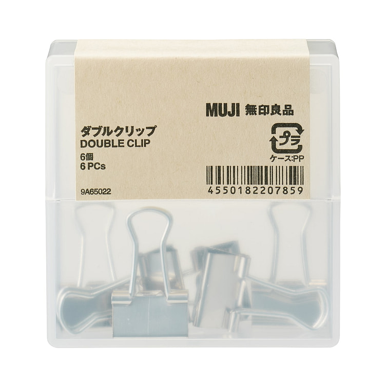 muji 双夹夹子 6枚