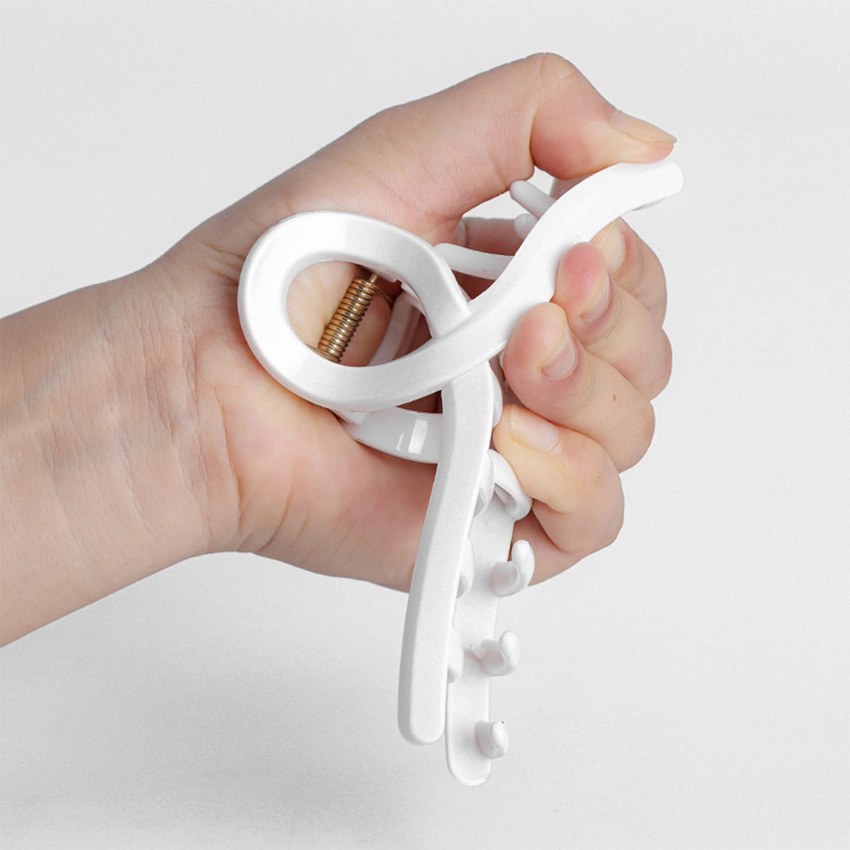 Soft silicone hair clips White cross -13cm 1 each