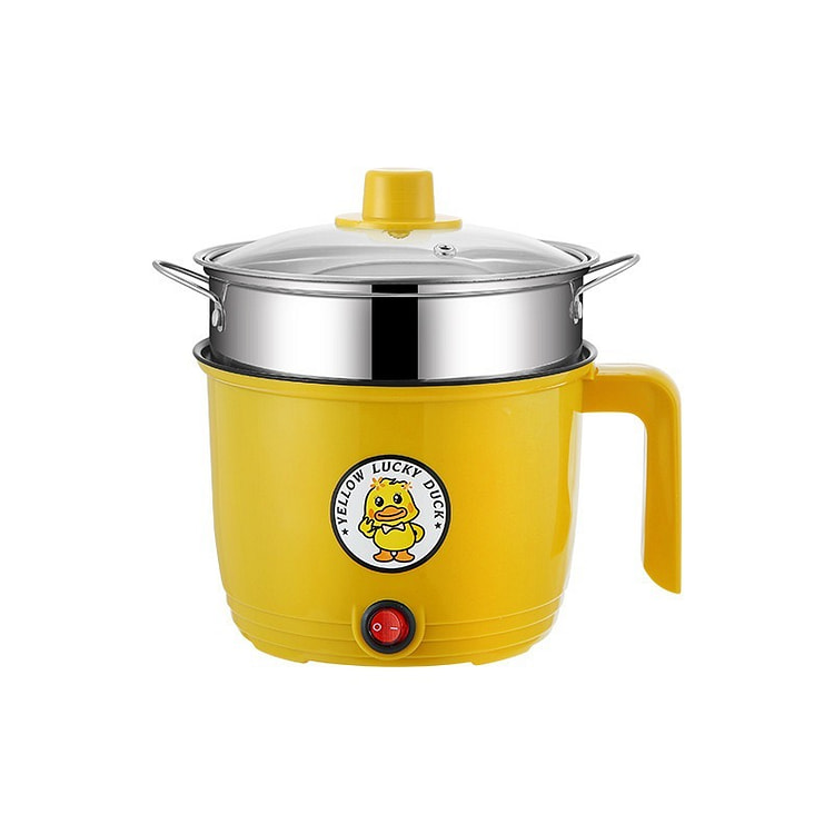 小黄鸭电煮锅1.5L 粘锅迷你小电锅双层不锈钢