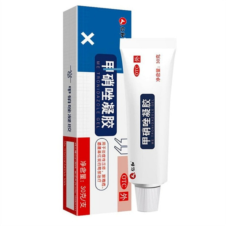 仁和 甲硝唑凝胶祛痘膏去黑头修复消炎甲硝锉凝胶壬二酸红霉素软膏 30g /支