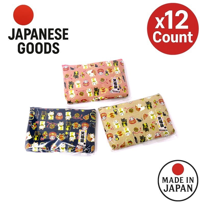 Shofuku Neko Square Pouch 3 Colors Made in Japan 1 bunch