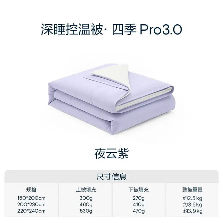 26秋新品亚朵星球四季深睡被Pro3春秋被紫色小号 1 包