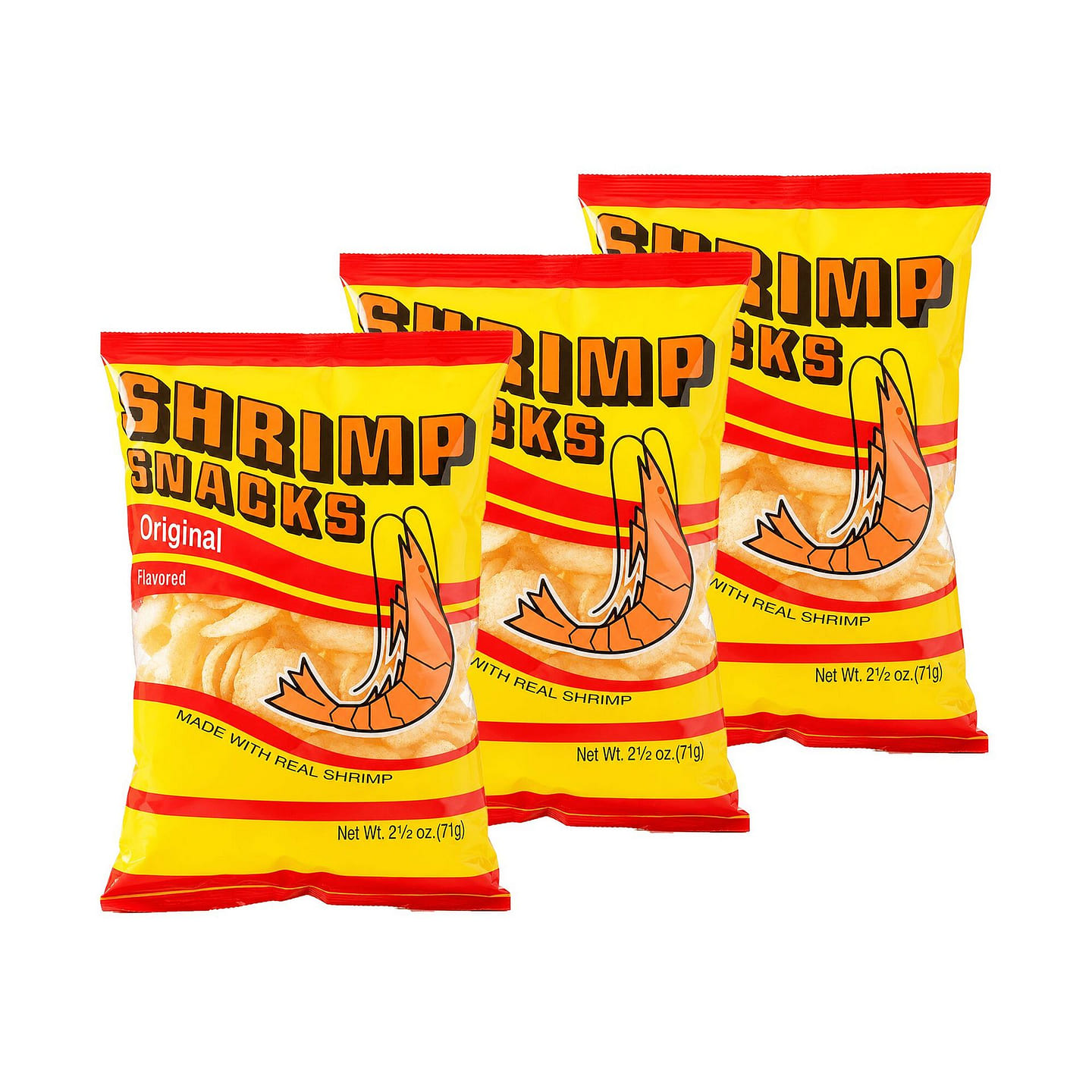 MARCO POLO Original Shrimp Chips 3 Bags 2.5 oz