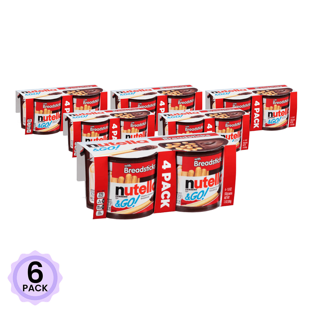 Nutella & Go Snack Packs, Chocolate Hazelnut Spread with Breadsticks 4pk 208 g*6 pack