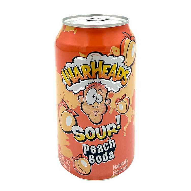 Warheads Sour Peach Soda 12 oz Can 1 each