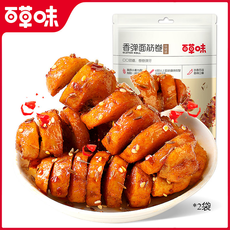 百草味香弹面筋卷135g*2袋
