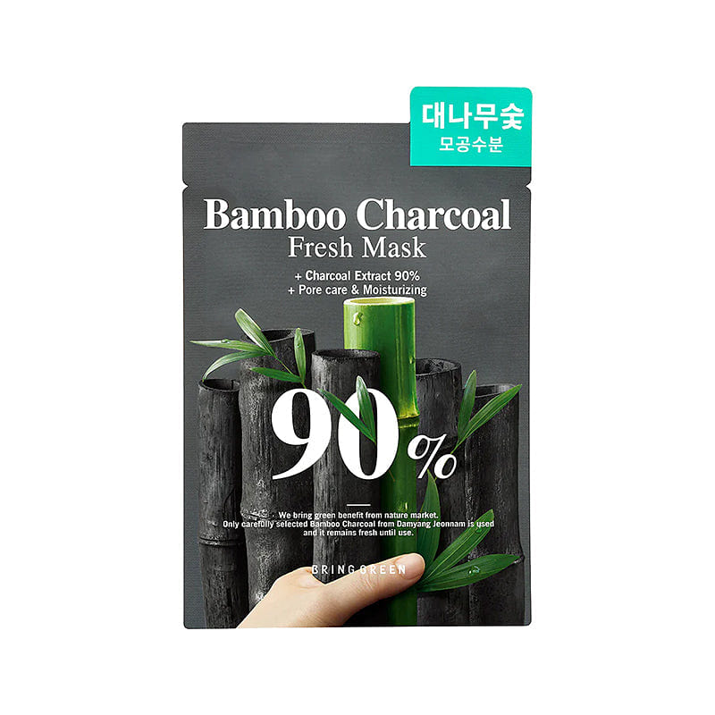 BRINGGREEN’s Bamboo Charcoal 90% Fresh Mask Sheet Single 1 each