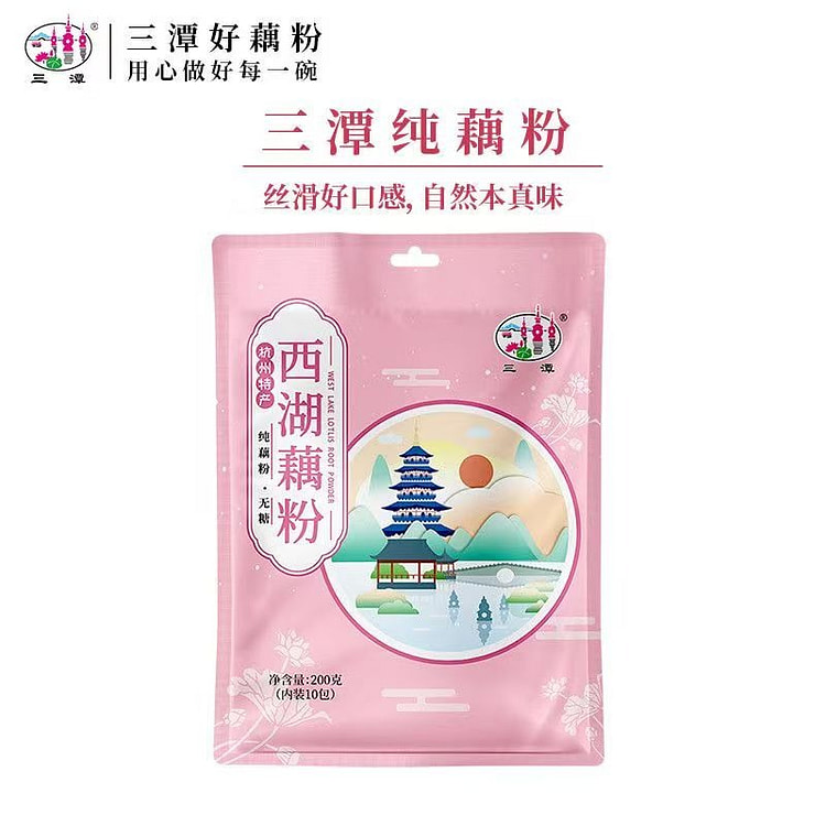 三潭 无糖纯藕粉杭州特产老牌正宗代餐藕粉 200 克
