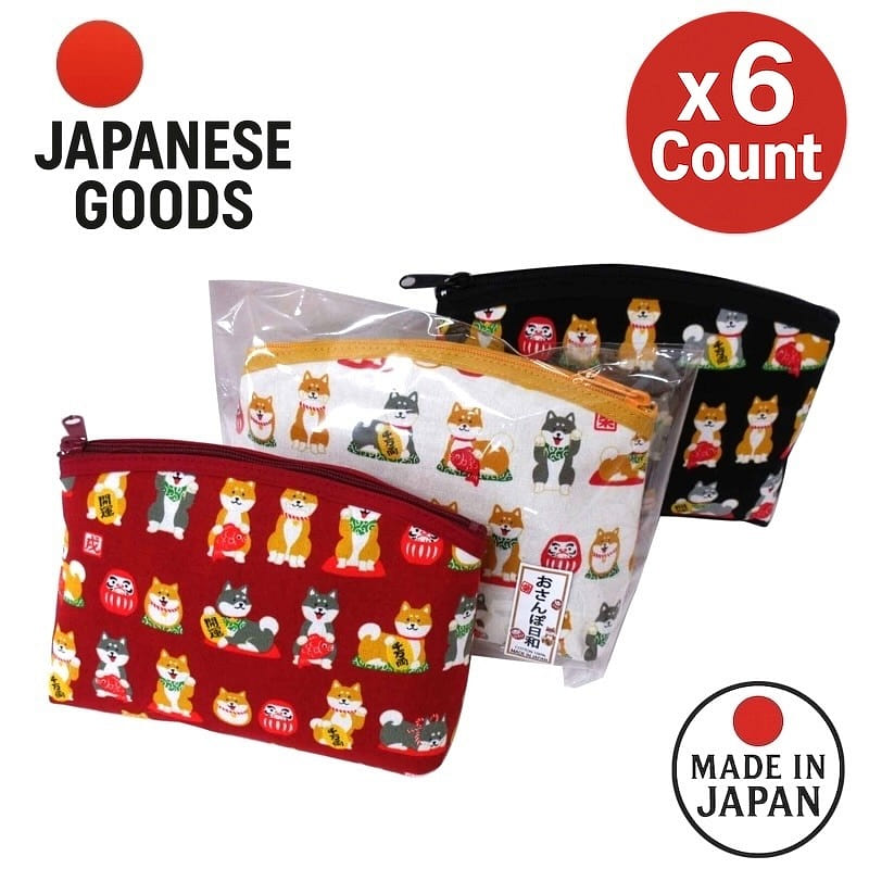 Osanpo Biyori ShibaInu Pouch 3Colors Made in Japan 1 bunch
