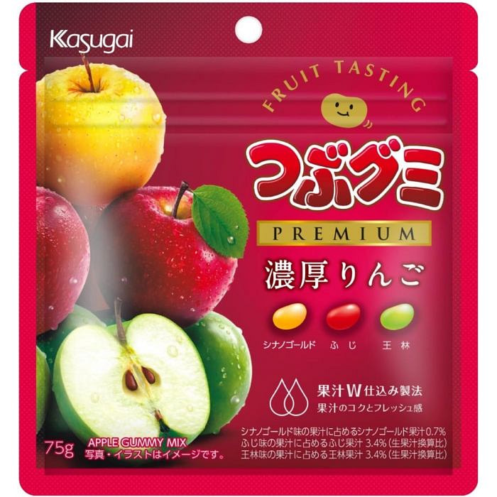 Kasugai Tsubugumi Gummy Premium Rich Apple 75g (Best before 01/31/2025)