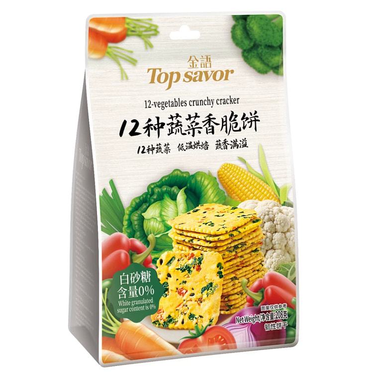 Jinyu 12 Vegetables Crispy Crackers, 208g*1 bag 208 g