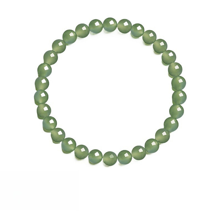 宫里上新 和田玉手串青海老坑 深冰晴约 6mm 1 盒