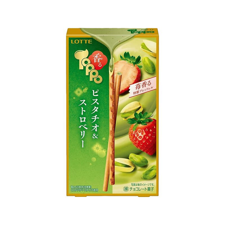 乐天 秋冬限定 开心果草莓巧克力夹心脆棒 2小袋装 1 盒