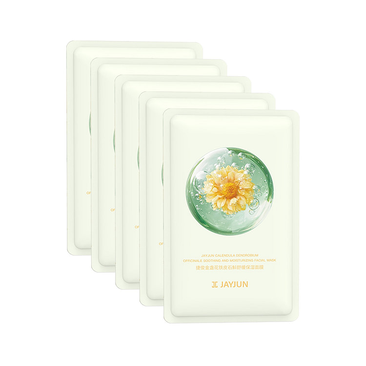 JAYJUN捷俊金盏花铁皮石斛舒缓保湿面膜 5片 1 份