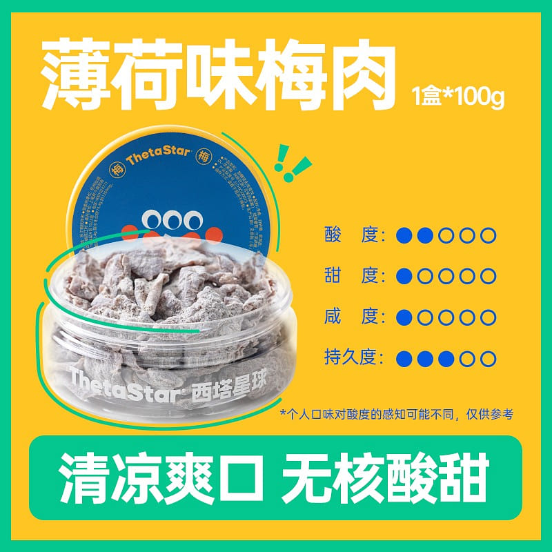 Mint-flavored preserved plum meat from Xita Planet 100 g