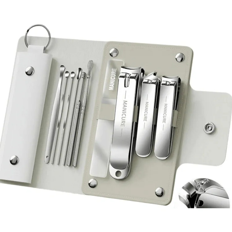 10-Piece Stainless Steel Nail Clipper Set, Silver 1 each