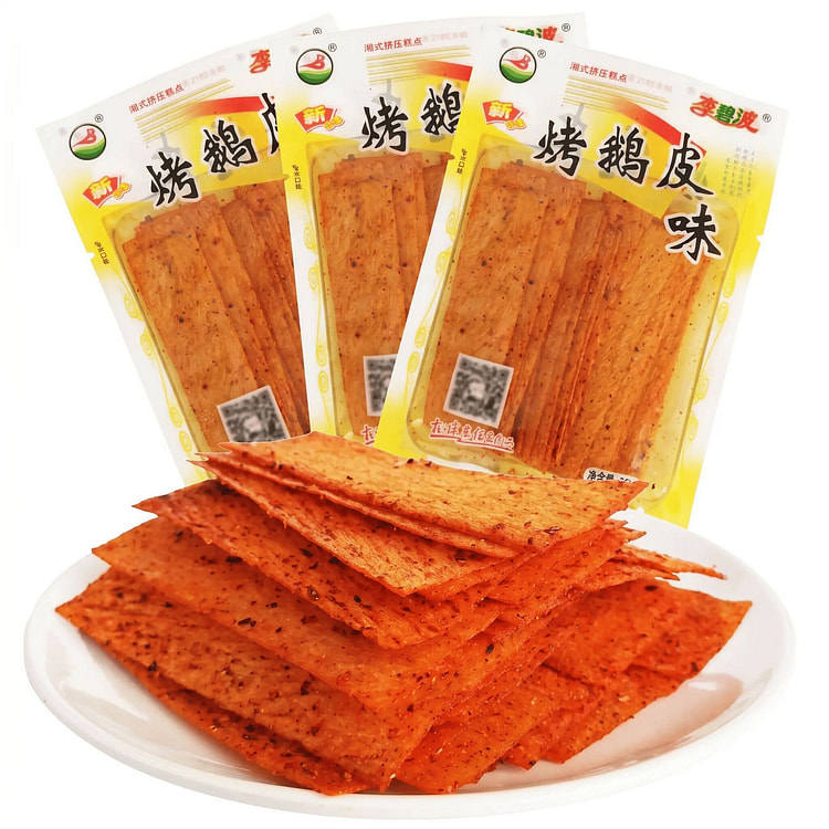 Spicy Goose Skin Flavor Strip, Vegan Snack(3 pcs) 42 g