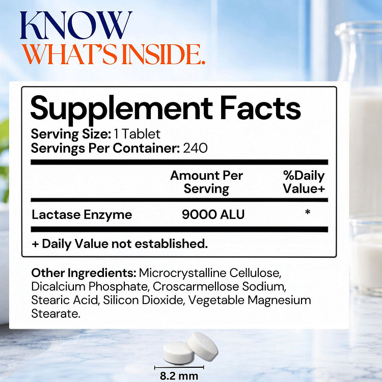 Lactase Enzyme 9000 FCC - 240 Tablets