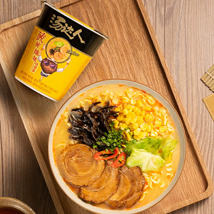 Tangda people's cup noodles, sour and spicy tonkotsu ramen, 90*2 cups