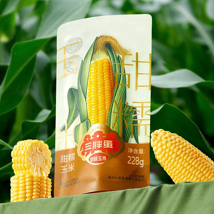 三胖蛋甜糯玉米228g黏糯玉米棒 杂粮 粗粮代餐早餐 内蒙特产