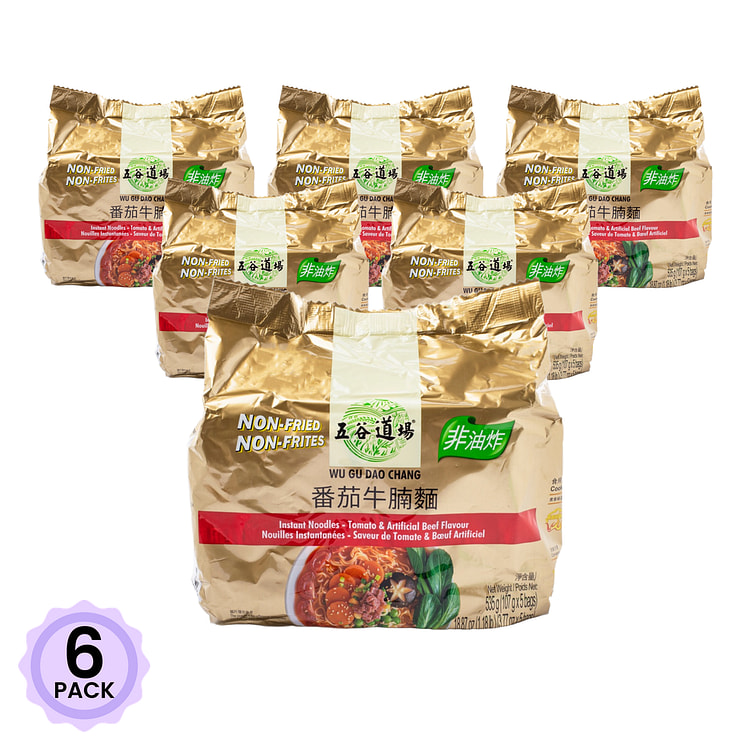 五谷道场 番茄牛腩面 5包 535 克*6 包