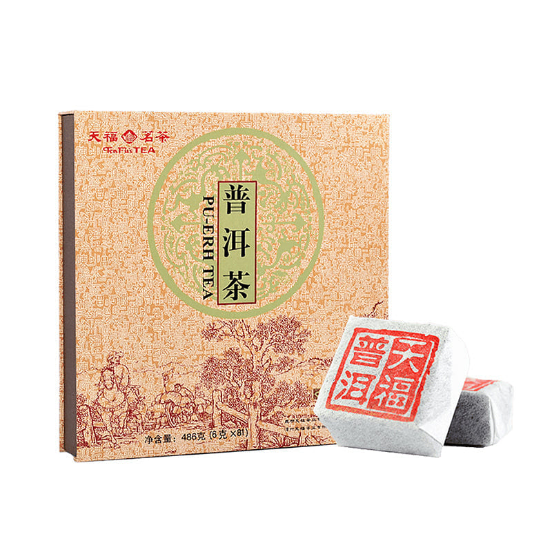 China [ Tenfu’s Tea ] Checkerboard PU ERH Pu’er Tea Brick 486g 17.1oz/brick 1 box