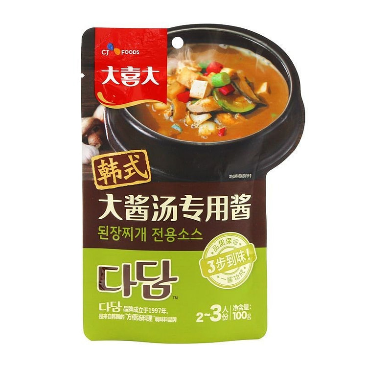Korean-style soybean paste soup special paste 100g 100 g