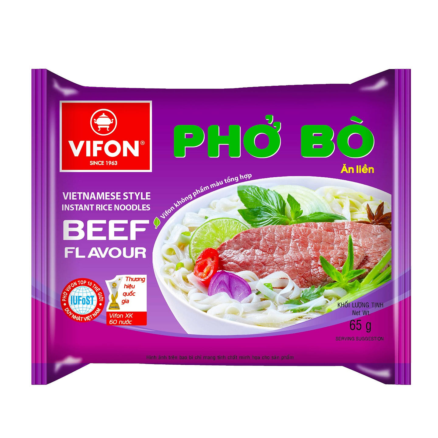 Vifon Instant Rice Noodles Pho Bo Beef Flavor 1 each