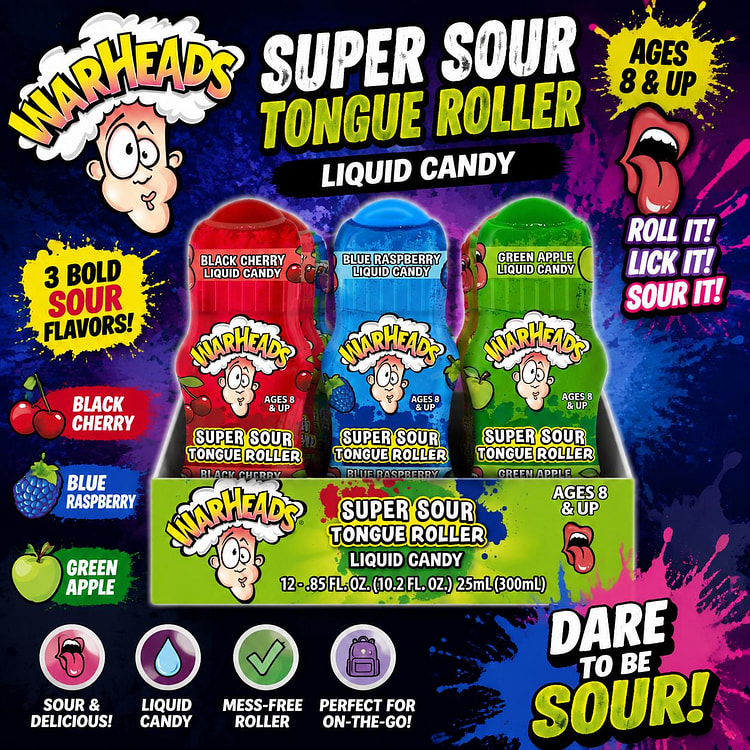 Warheads Sour Tongue Roller 0.85oz 12ct 1 each