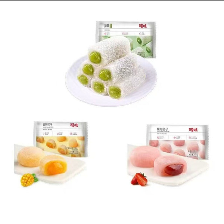 百草味夹心麻薯糯米糍抹茶草莓芒果三口味120g*3 360 克