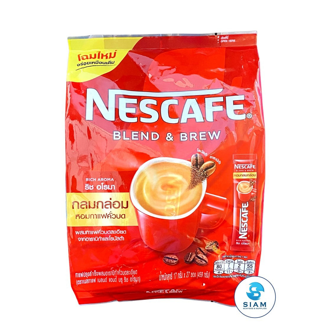 Nescafe Instant Coffee 3-in-1 Rich Aroma (Red) (Pack of 27 packets) 16.2 oz