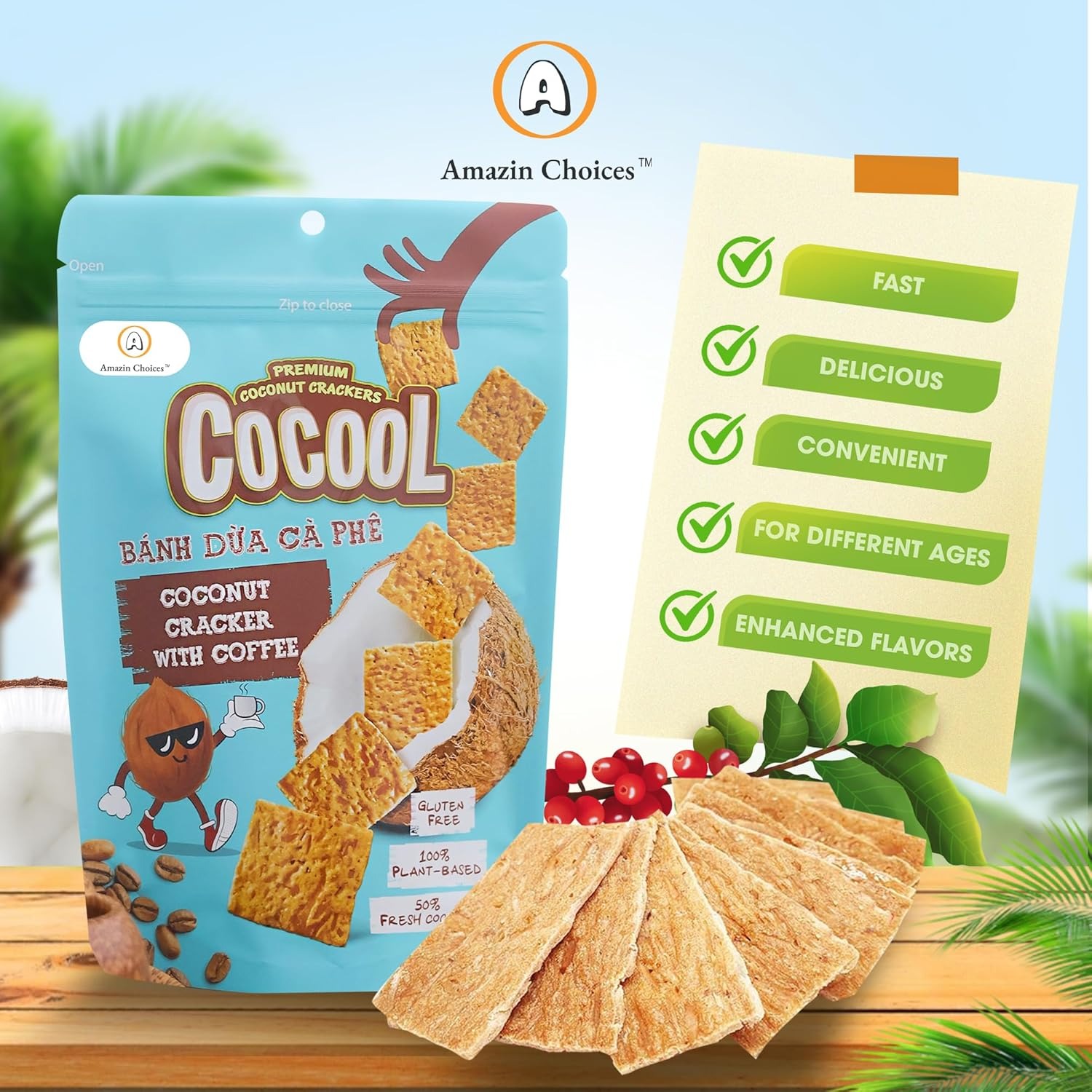 Get Coconut cracker with coffee (80g) 0.18 lb Delivered | Weee