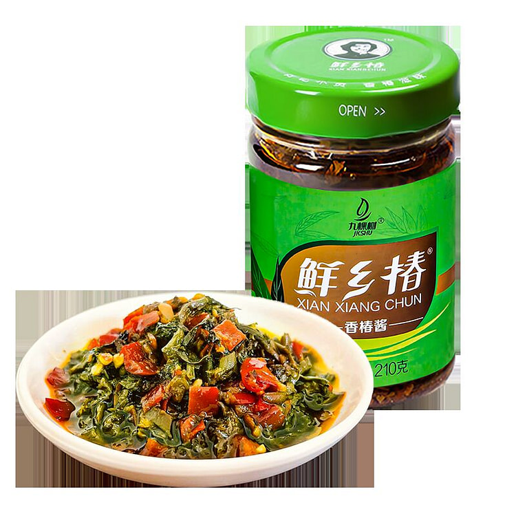 九棵树香辣香椿酱油焖香椿芽酱 210g*1瓶装