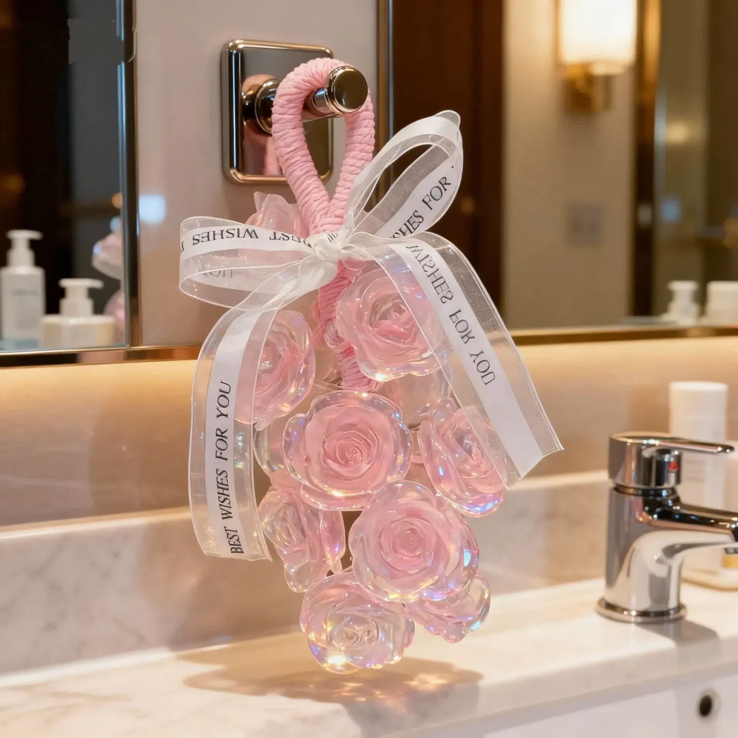 One handmade pink rose soap 200 g