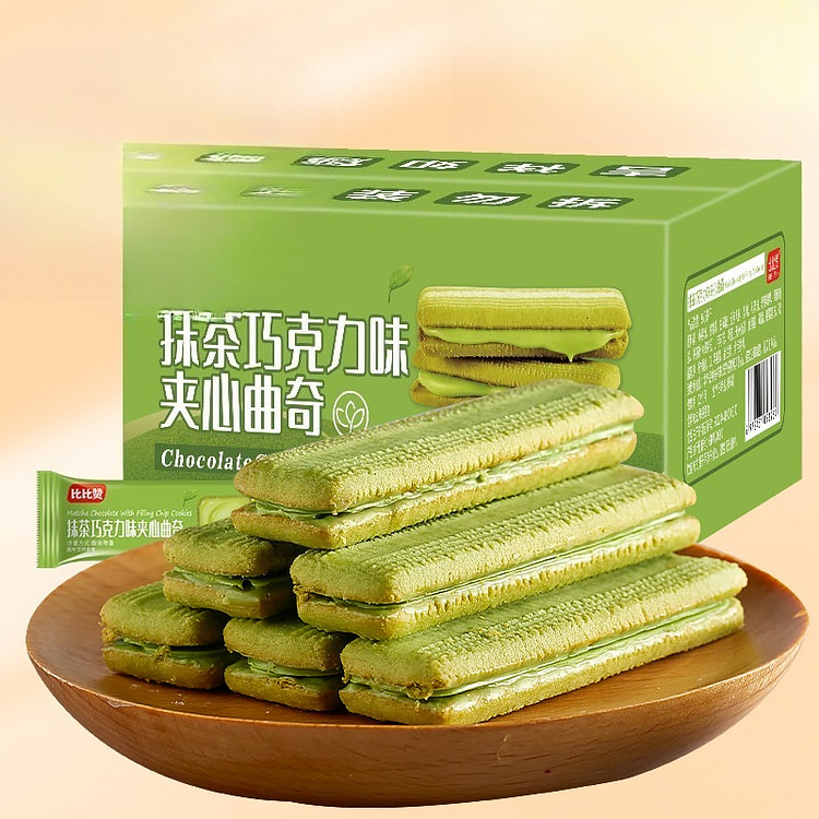 比比赞抹茶夹心曲奇饼干 180g*2箱 360 克