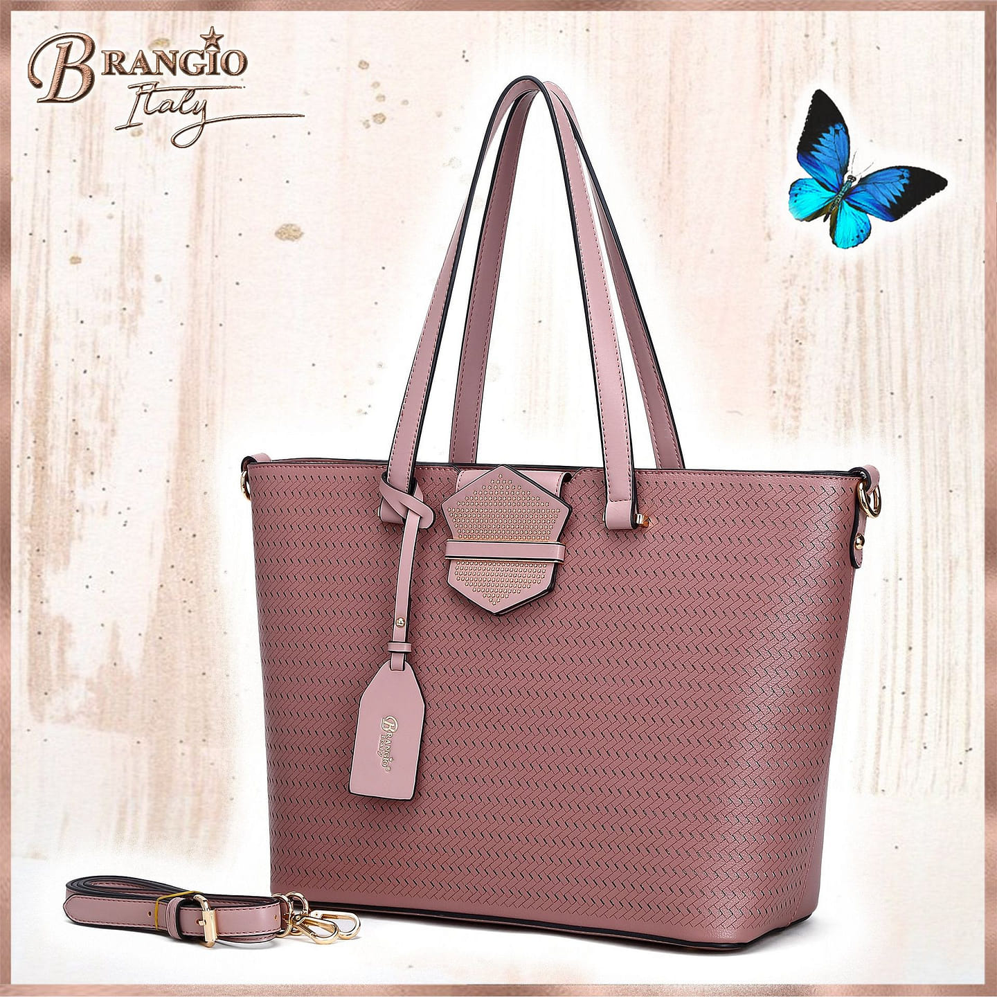 Chic Goddess Vegan Handbag Tote + Wallet [RA8189+RAW8168-RP] 1 each