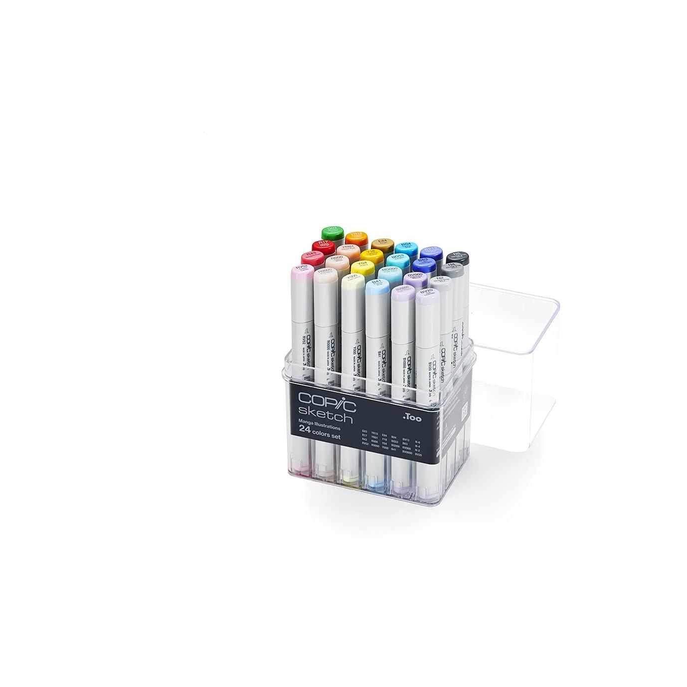 Get COPIC Manga Illustration Copc Sketch Pieces, 24 Colors Delivered ...