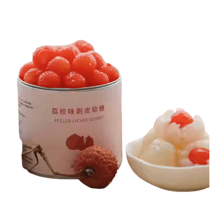 【中国直邮】 夏午三点 水果剥皮软糖荔枝味软糖100g果汁QQ橡皮糖休闲网红小零食糖果