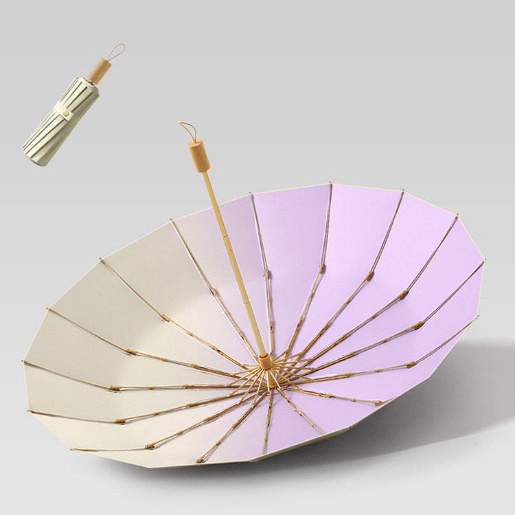 Triple Fold Rain And Rain Umbrella Gradient Purple