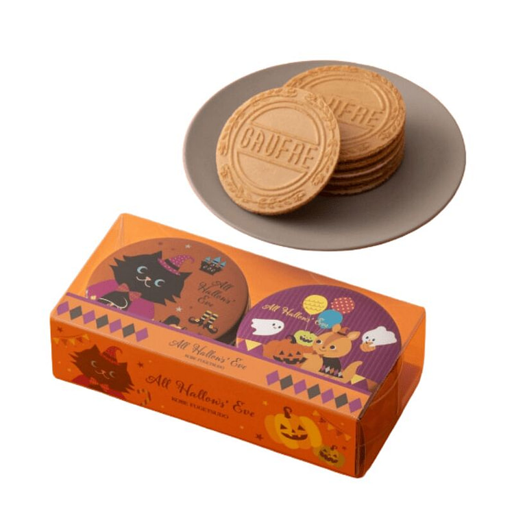 神户风月堂万圣节限定奶油薄饼铁盒2盒装（共12片） 1 罐