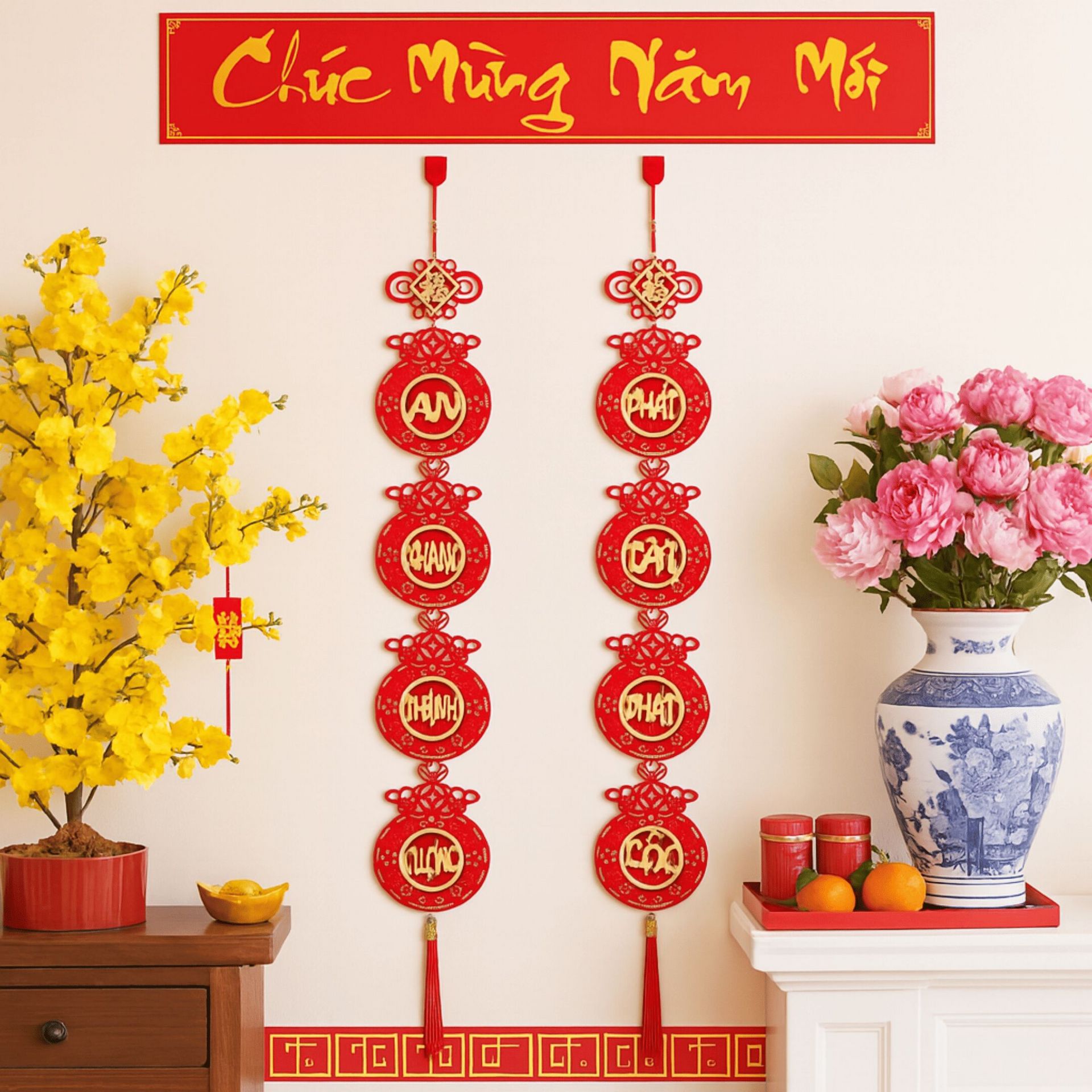 Lunar New Year Wall Hanging Couplets (Set of 2) 2 each