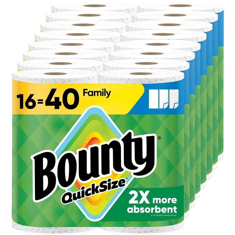 Bounty Paper Towels Quick Size, White 1 pack