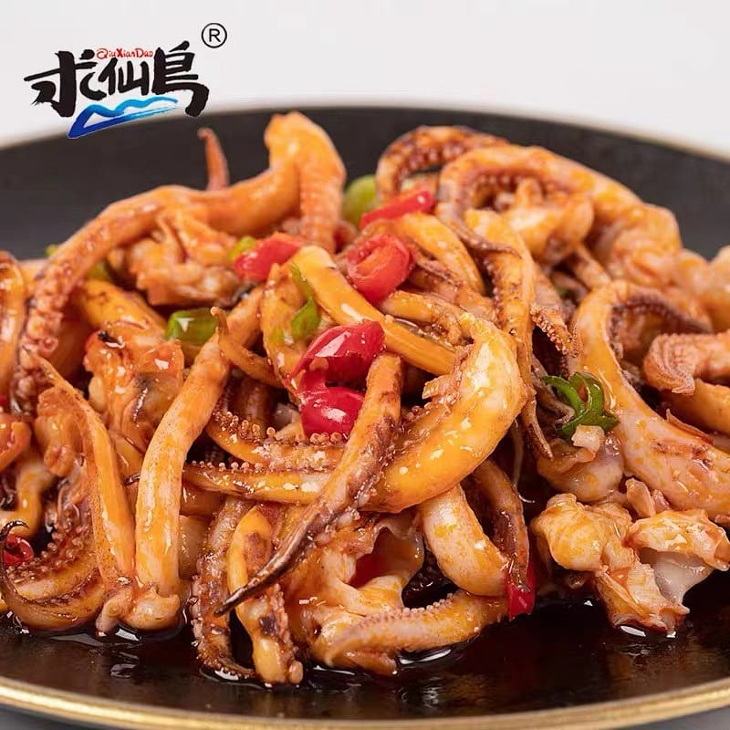 Barbecue Flavor Teppan Squid, 3 flavors available, Spicy and flavorful 200 g