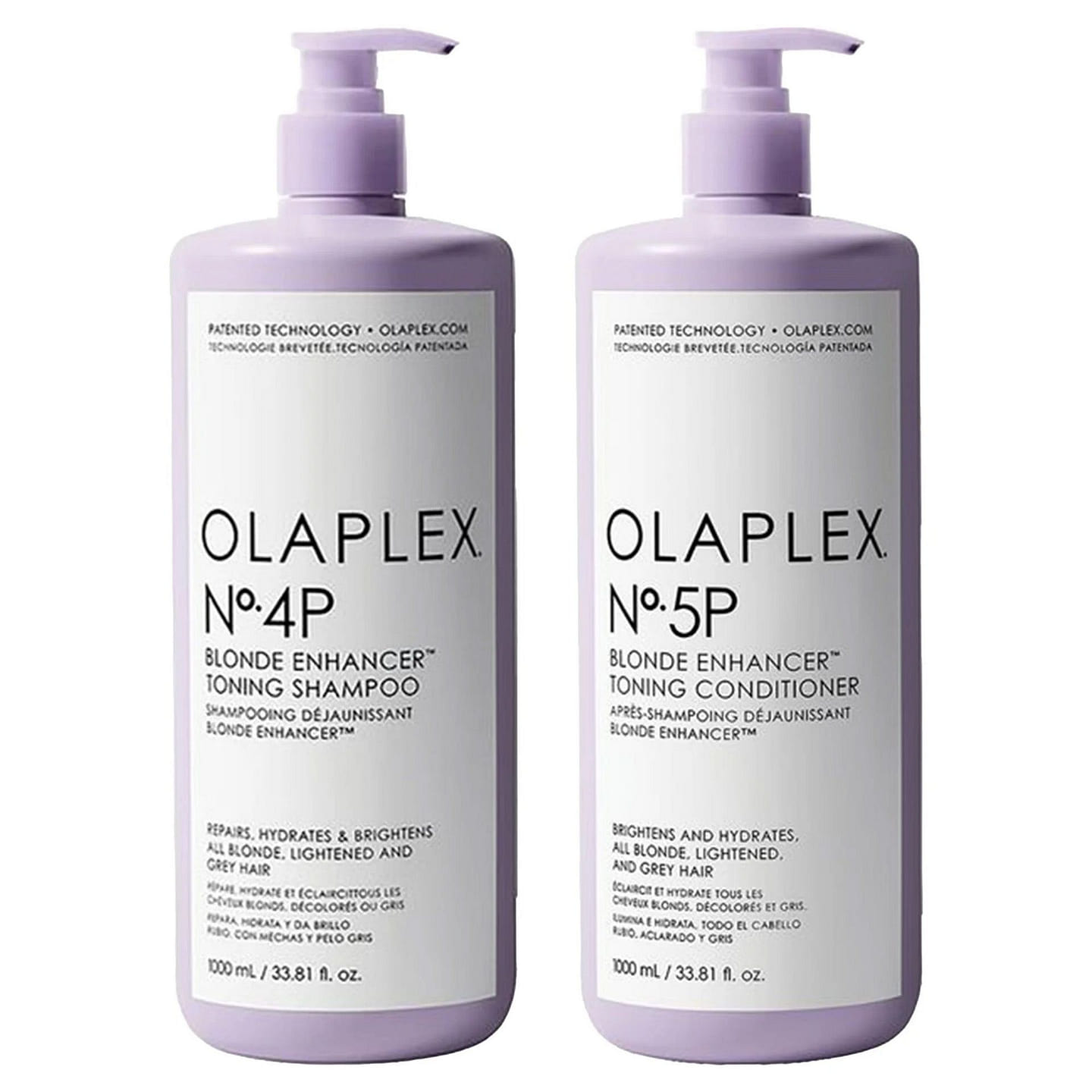 Olaplex Blonde Enhancer Cleansing Set No.4p and No.5p 33.8oz / 1000ML 1 each