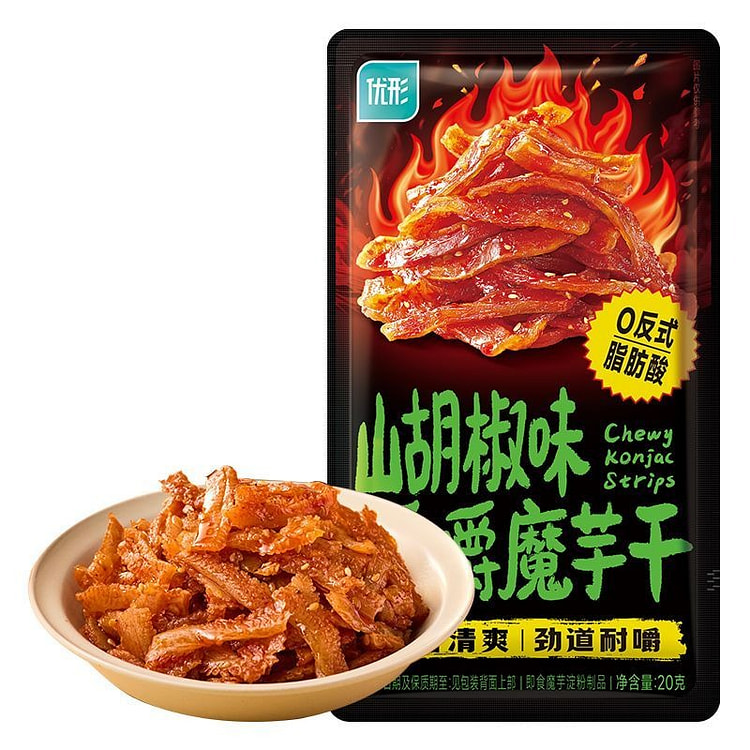 优形嚼嚼魔芋干香辣山胡椒味小零食100g 100 克