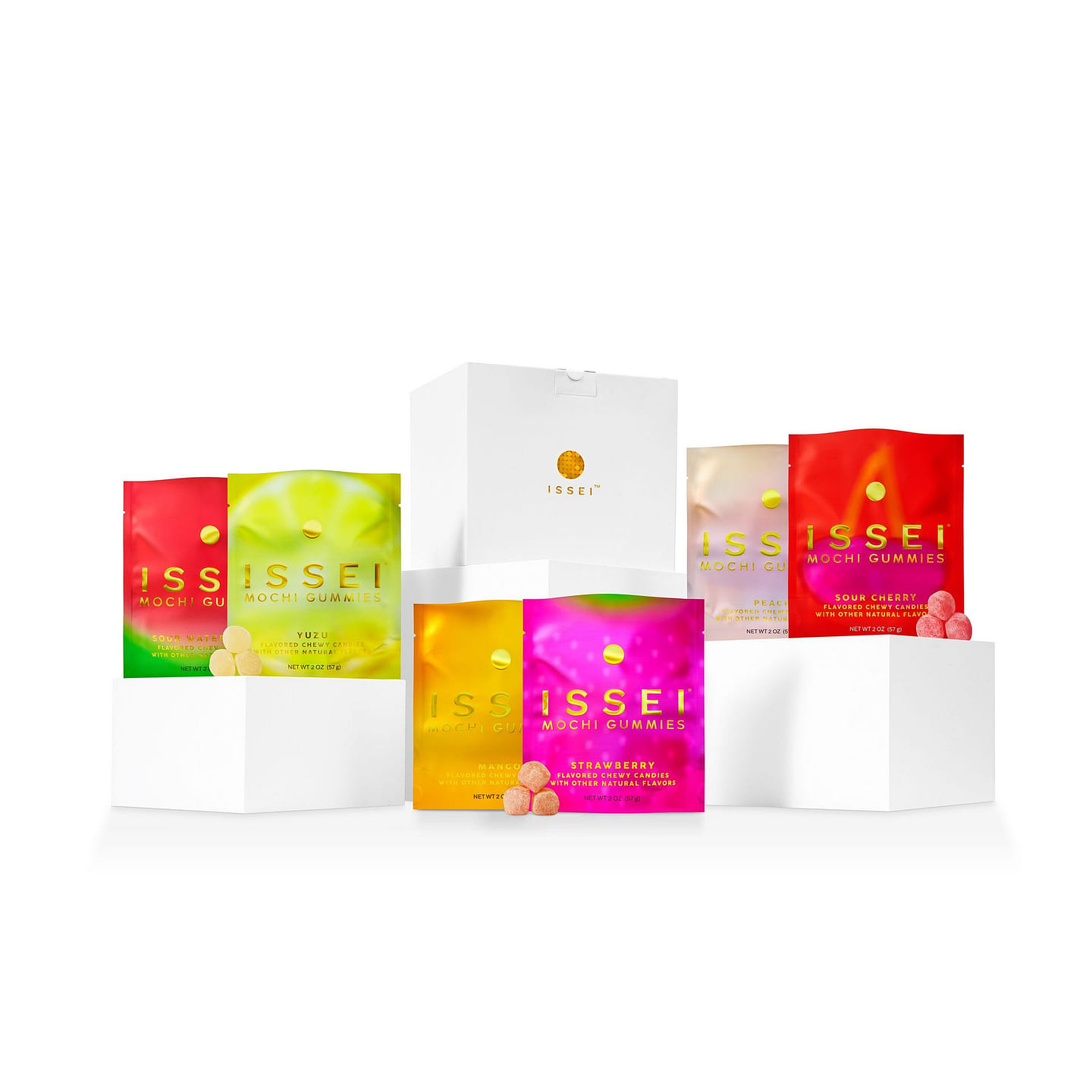 Issei Mochi Gummies Rainbow Box 6-pack Variety 2 oz